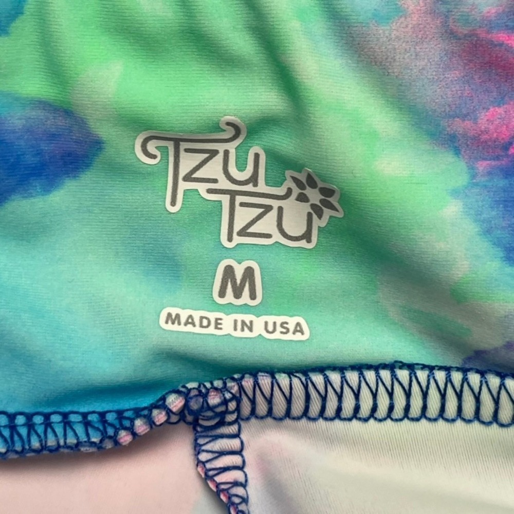 Tzu Tzu‎ Womens Skirt Watercolor Print Pleated Ruffle Athletic Skort Size M - Picture 9 of 9